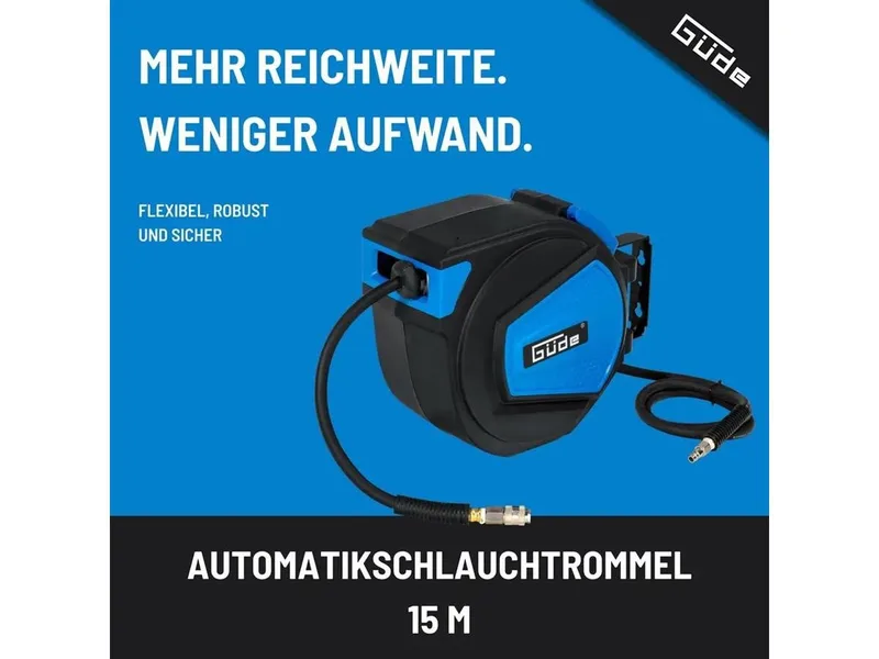 Automatische slanghaspel 15 m van Güde, Blauw – productafbeelding 2 van 5