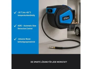 Automatische slanghaspel 15 m van Güde, Blauw – productafbeelding 4 van 5