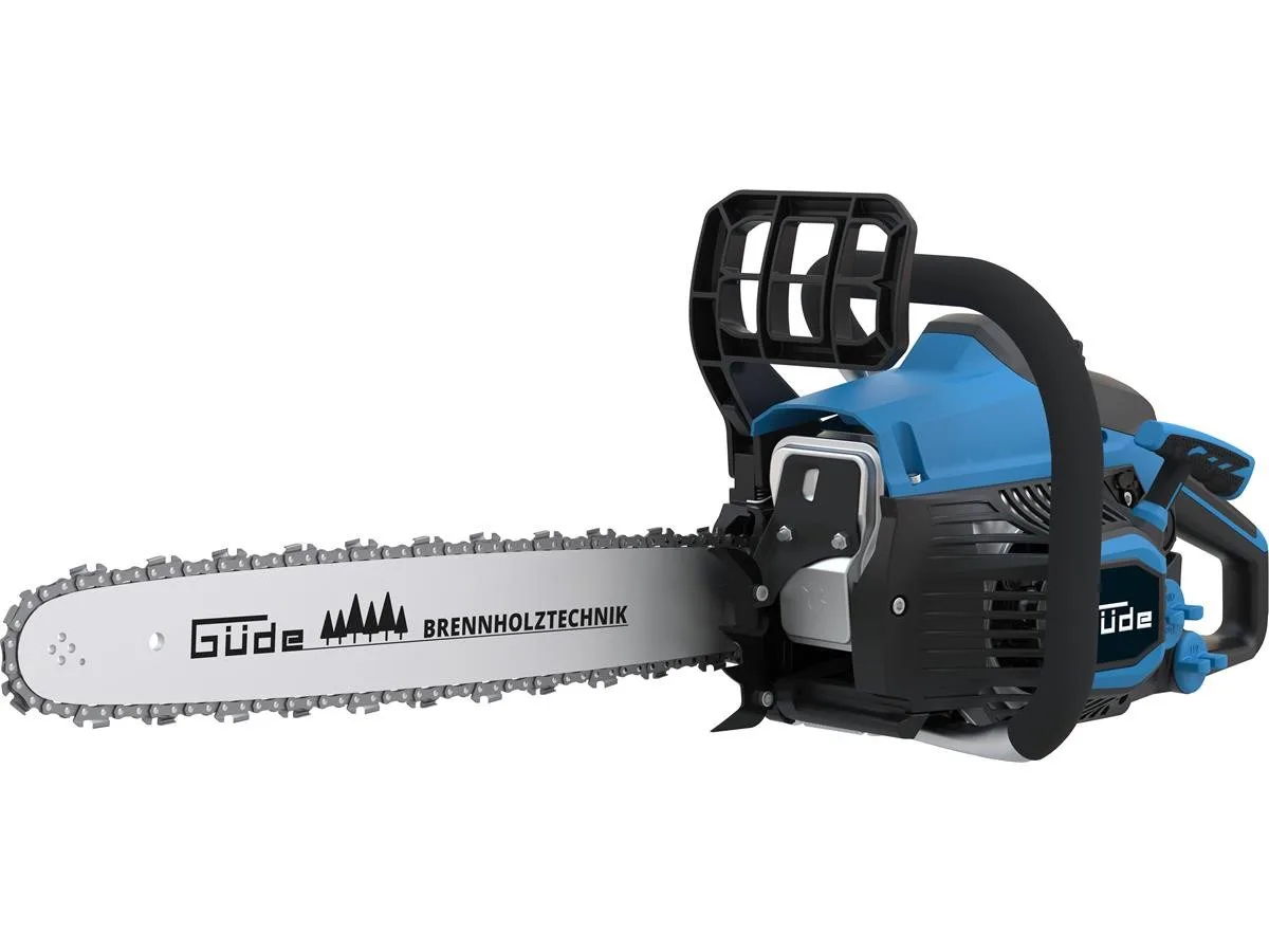 Benzin-Kettensäge KS 400-38, 40 cm Schwertlänge, Set, 1,9 PS, 38 cm³, Schnittlänge 36 cm, Schwertlänge 40 cm von Güde, Blau, Schwarz – Produktbild
