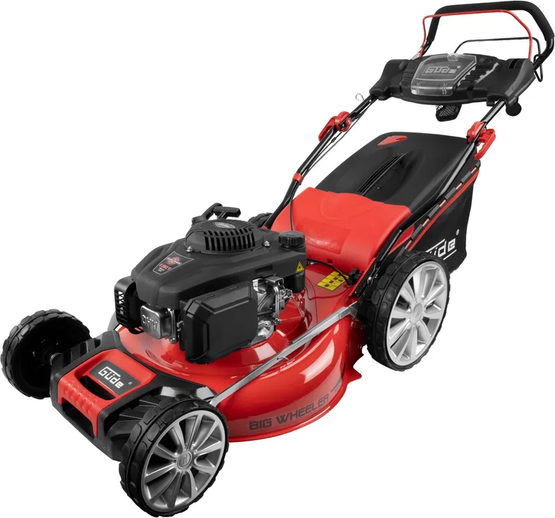Benzinrasenmäher BIG WHEELER 554.3 R, 55 cm Schnittbreite, 3 Funktionen: Mähen, Sammeln und Mulchen de Güde, Rouge – image du produit 1 sur 5
