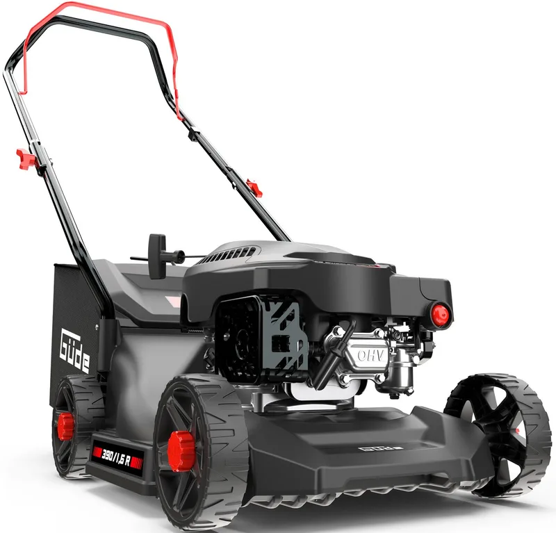 Benzinrasenmäher »ECO Wheeler 390 1,6 R«, 39 cm Schnittbreite, für Rasenflächen bis 900m² van Güde, Rood, Zwart – productafbeelding 1 van 5