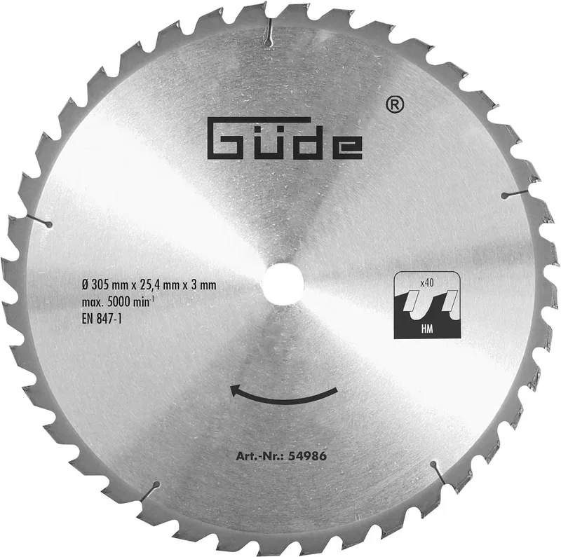 HM Zaagblad 305x25.4mm 40T voor GRK 305/340 de Güde – image du produit