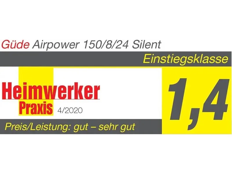 Kompressor Airpower 150/8/24 SILENT Set, max. 8 bar, 24 l, 24L, 8bar, 3tlg by Güde – product image 2 of 5