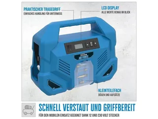 Kompressor Dual Drive 12/230V/5-tlg., max. 8 bar, Set, 8 bar max. Betriebsdruck, 110 W Motorleistung de Güde – image du produit 2 sur 5