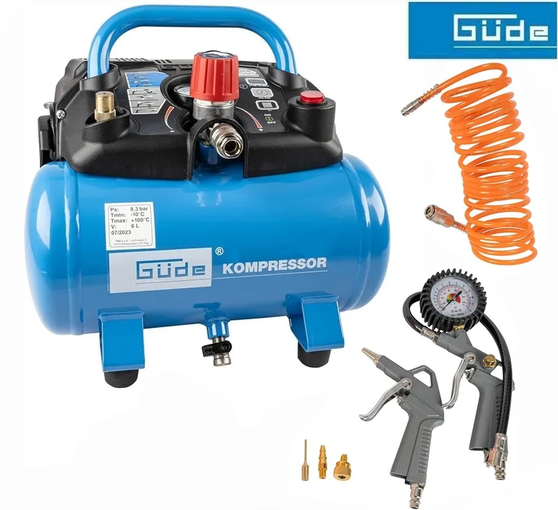 Kompressor Kompressor Airpower 190/08/6 + Reifenfüller, Ausblaspistole, Schlauch by Güde – product image 3 of 5