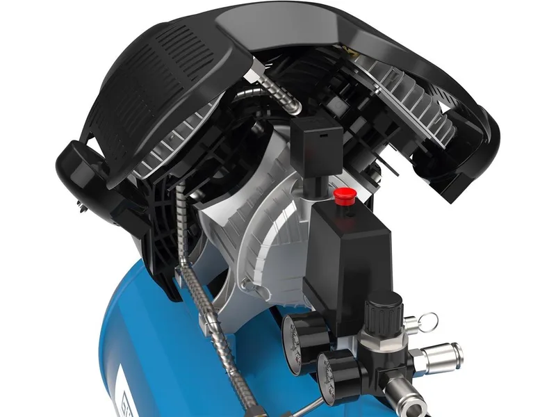 Kompressor Set 405/10/50 15 TLG, 2200 W, max. 10 bar, 50 l, Set, 2,2 kW, 10 bar max. Betriebsdruck, 50 l Kesselinhalt, Druckminderer de Güde – image du produit 3 sur 5