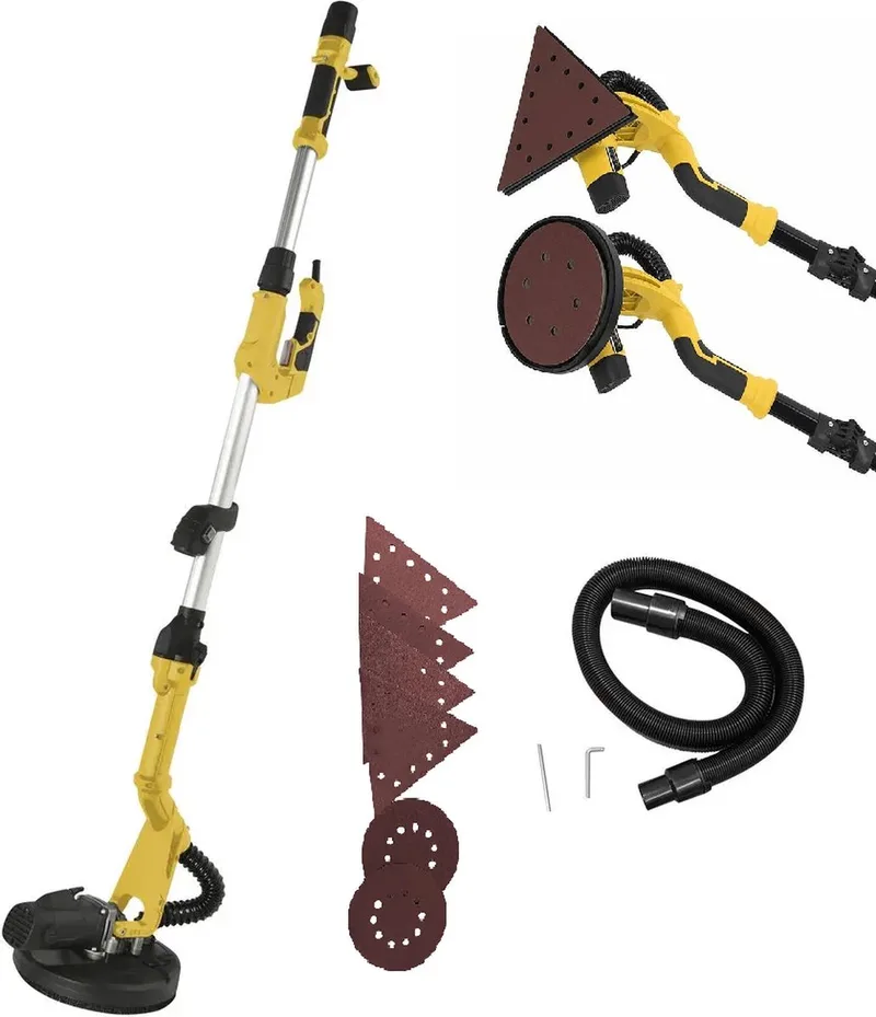 langnekschuurmachine - Telescopische wandschuurmachine GTBS 710 - Incl. 2 schuurkoppen (rond en driehoek) - 710 watt - 225 mm de Güde – image du produit