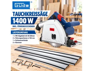 Tauchsäge Tauchkreissäge 1400W Handkreissäge Kreissäge inkl Führungschienen de Güde – image du produit 2 sur 5