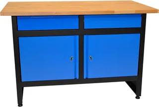 Werkbank GW 2/2, Höhe/Länge: 84x120 cm de Güde, Bleu, Noir – image du produit 1 sur 5