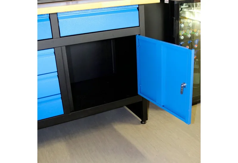 Werkbank GW 2/2, Höhe/Länge: 84x120 cm de Güde, Bleu, Noir – image du produit 2 sur 5