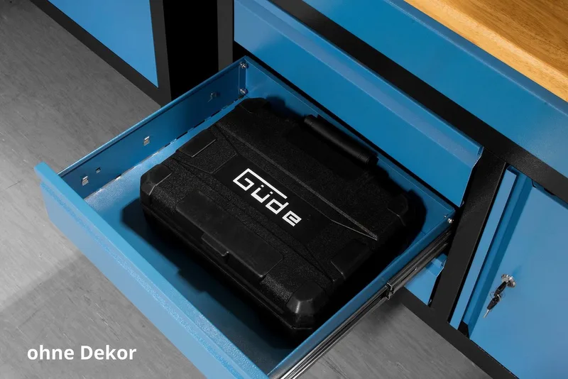 Werkbank GW 2/2, Höhe/Länge: 84x120 cm de Güde, Bleu, Noir – image du produit 3 sur 5