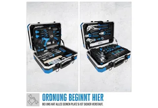 Werkzeugkoffer »GWZK 241« (Komplett-Set, 241 St), 241 tlg., aus Chrom-Vanadium, Carbon-Stahl van Güde, Blauw, Zwart – productafbeelding 3 van 5