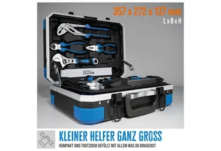 Werkzeugkoffer »GWZK 241« (Komplett-Set, 241 St), 241 tlg., aus Chrom-Vanadium, Carbon-Stahl van Güde, Blauw, Zwart – productafbeelding 2 van 5