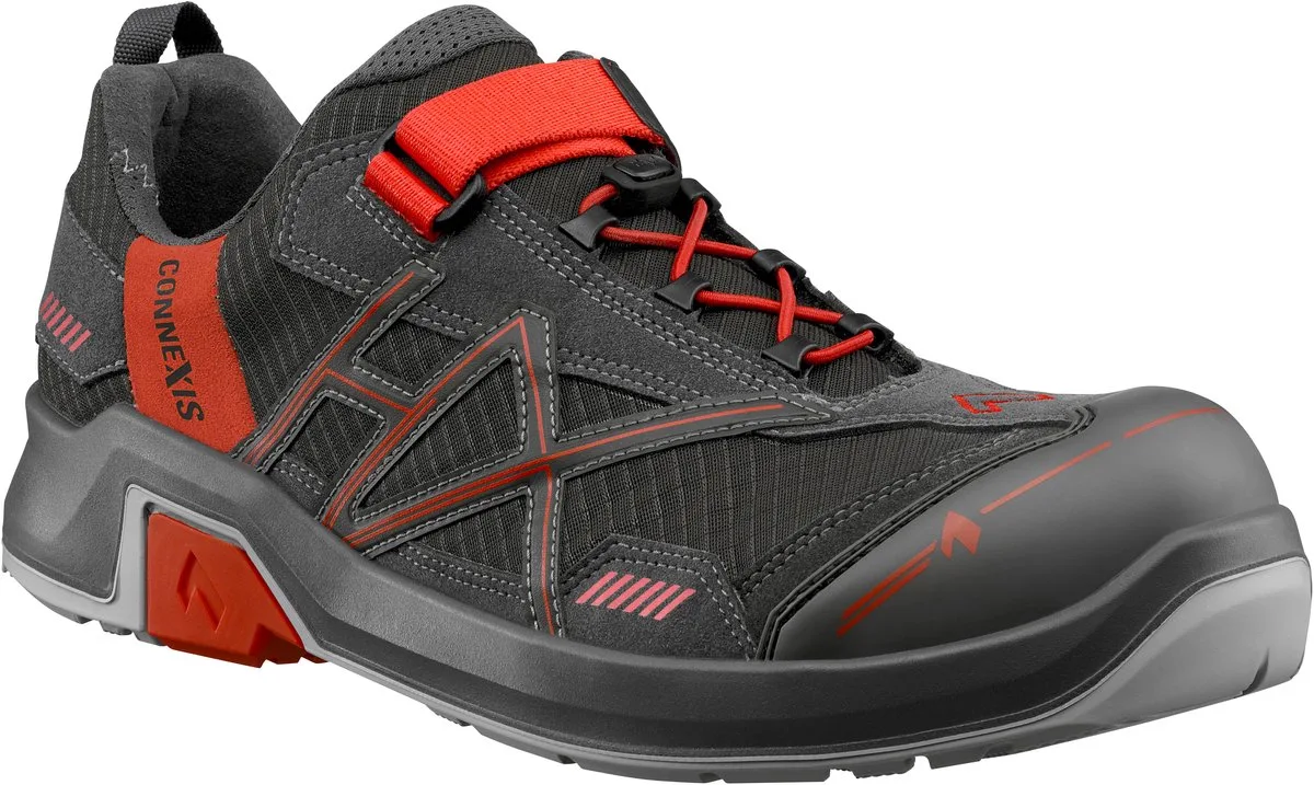 Veiligheidsschoenen CONNEXIS Safety T S1 laag fra Haix, Grijs-rood – produktbillede