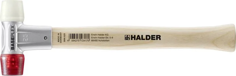 baseplex hamer - nylon/celluloseacetaat - hout - 215gr - 25mm van Halder – productafbeelding