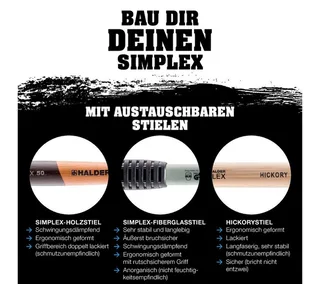 Gummihammer HALDER SIMPLEX Schonhammer Ø 60 mm Gummi / Superplastik mit Standfuß von Halder – Produktbild 2 von 5