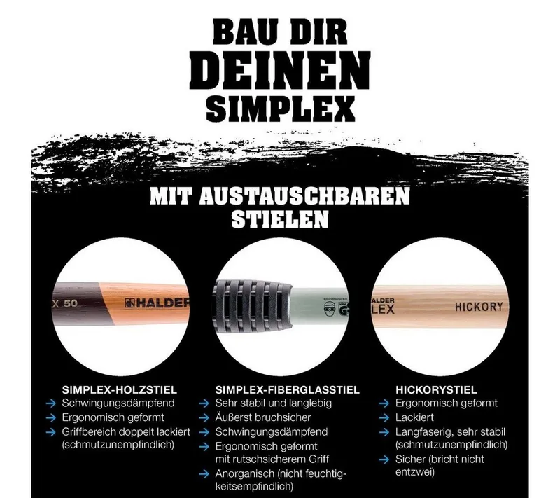 Gummihammer HALDER SIMPLEX Schonhammer Ø 60 mm Gummi / Superplastik mit Standfuß von Halder – Produktbild 2 von 5