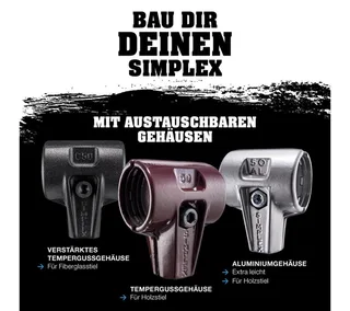Gummihammer HALDER SIMPLEX Schonhammer Ø 60 mm Gummi / Superplastik mit Standfuß von Halder – Produktbild 3 von 5