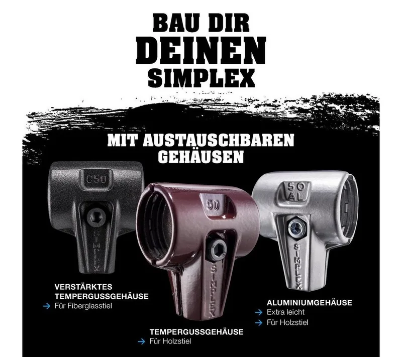 Gummihammer HALDER SIMPLEX Schonhammer Ø 60 mm Gummi / Superplastik mit Standfuß von Halder – Produktbild 3 von 5