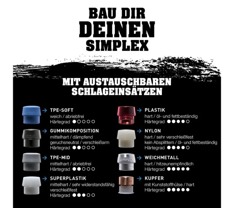 Gummihammer HALDER SIMPLEX Schonhammer Ø 60 mm Gummi / Superplastik mit Standfuß von Halder – Produktbild 4 von 5