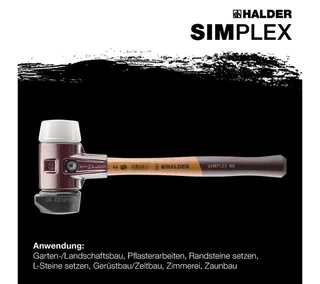 Gummihammer HALDER SIMPLEX Schonhammer Ø 60 mm Gummi / Superplastik mit Standfuß von Halder – Produktbild 5 von 5