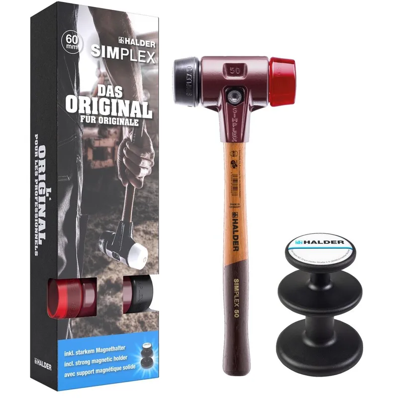 Plusbox Klassiker SIMPLEX Schonhammer D60 + Magnethalter von Halder – Produktbild