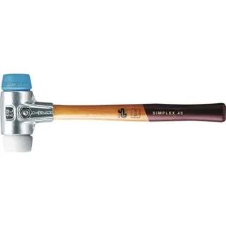 Schonhammer SIMPLEX L.405mm Kopf-D.60mm HO Superplast.weiß/TPE-soft blau HALDER by Halder – product image 1 of 2