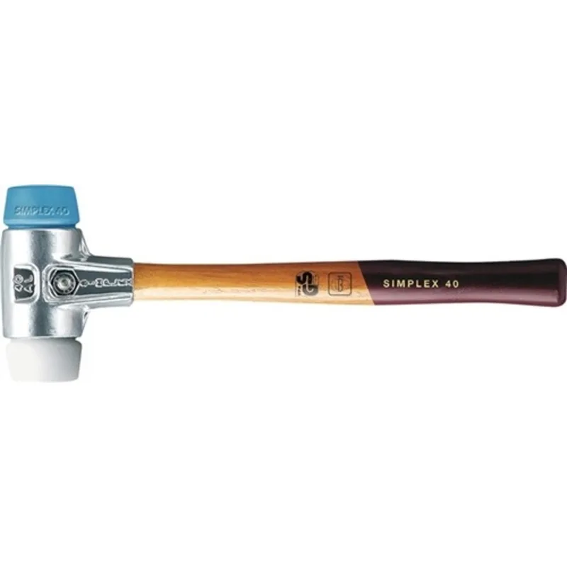 Schonhammer SIMPLEX L.405mm Kopf-D.60mm HO Superplast.weiß/TPE-soft blau HALDER by Halder – product image 1 of 2