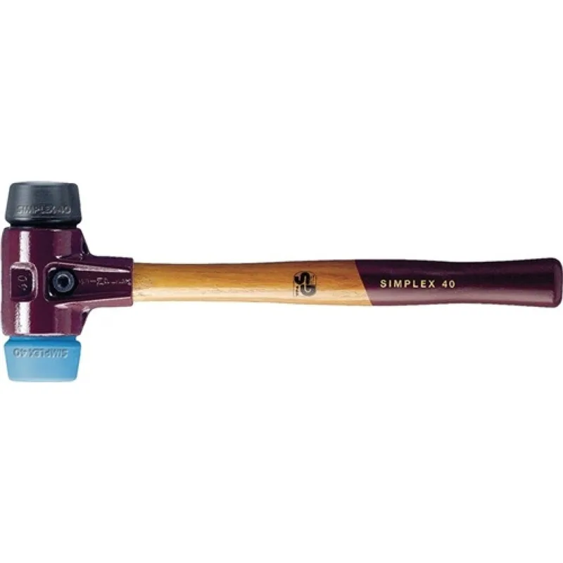 Schonhammer SIMPLEX L.330mm Kopf-D.40mm weich/mittelh.HO TPE-soft blau/Gu.schw. by Halder – product image
