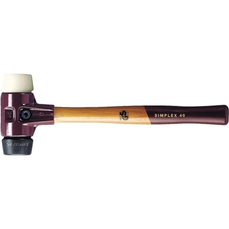 Schonhammer SIMPLEX L.490mm Kopf-D.80mm mittelh./hart HO Gum.schwarz/Nylon weiß von Halder – Produktbild