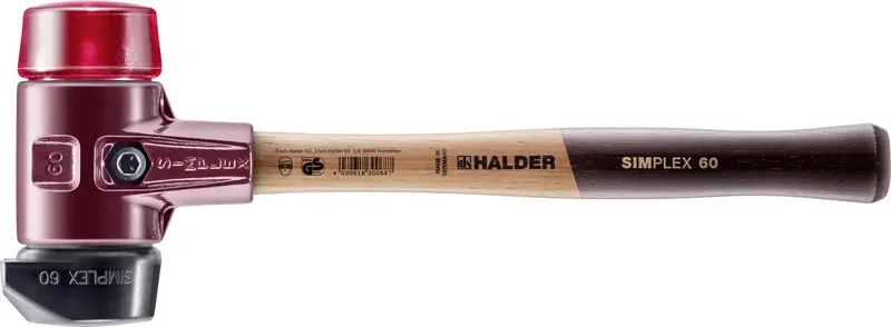 SIMPLEX 3026.260 Schonhammer ergonomischer Griff, hart, mittelhart 1500 g 405 mm 1 St. by Halder – product image