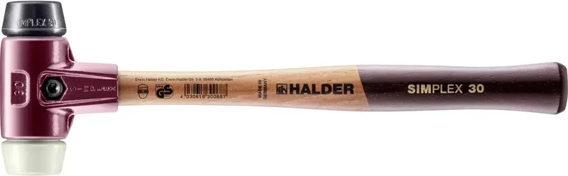 SIMPLEX 3028.030 Schonhammer ergonomischer Griff, hart, mittelhart 335 g 295 mm 1 St. by Halder – product image