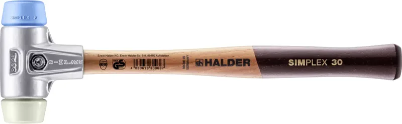 SIMPLEX 3118.030 Schonhammer ergonomischer Griff, hart, weich 205 g 295 mm 1 St. fra Halder – produktbillede