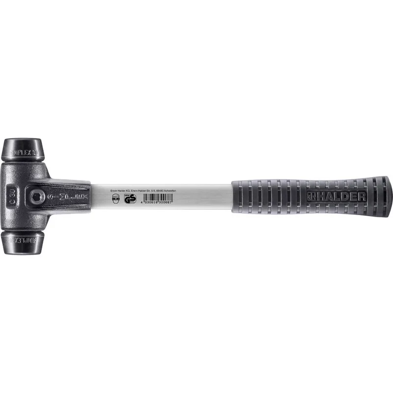 SIMPLEX Schonhammer Ø 30 mm Gummi mit verstärkem Tempergussgehäuse und Fiberglasstiel by Halder – product image
