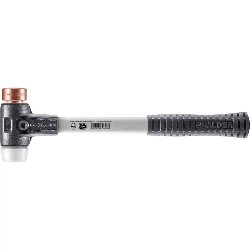 SIMPLEX Schonhammer Ø 30 mm Kupfer / Superplastik mit verstärktem Tempergussgehäuse und Fiberglasstiel by Halder – product image