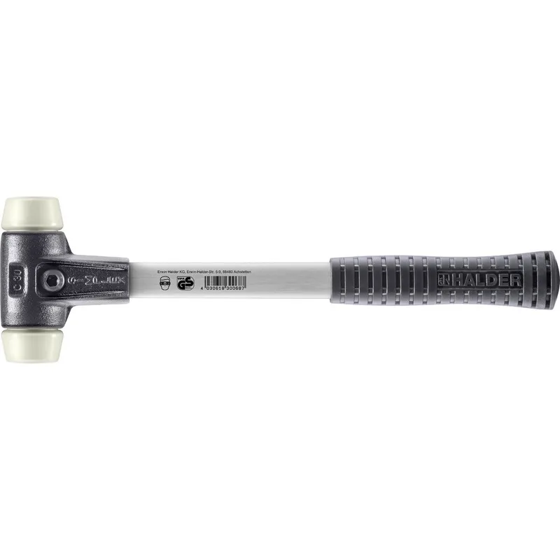 SIMPLEX Schonhammer Ø 30 mm Nylon mit verstärkem Tempergussgehäuse und Fiberglasstiel by Halder – product image