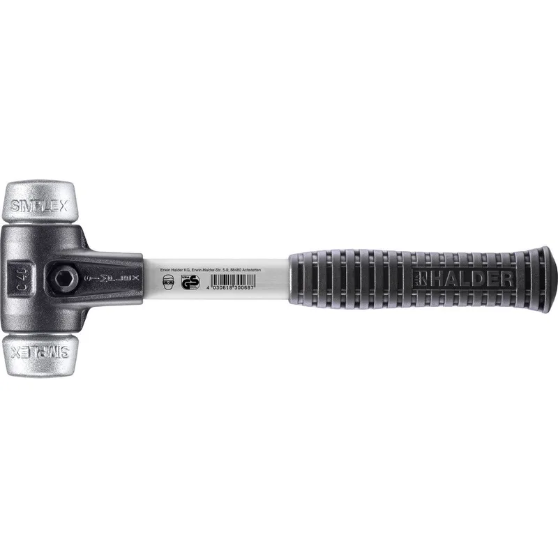 SIMPLEX Schonhammer Ø 40 mm Weichmetall mit verstärkem Tempergussgehäuse und Fiberglasstiel by Halder – product image