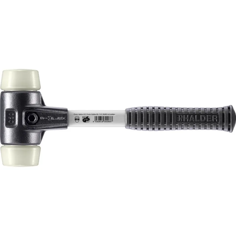 SIMPLEX Schonhammer Ø 50 mm Nylon mit verstärkem Tempergussgehäuse und Fiberglasstiel by Halder – product image