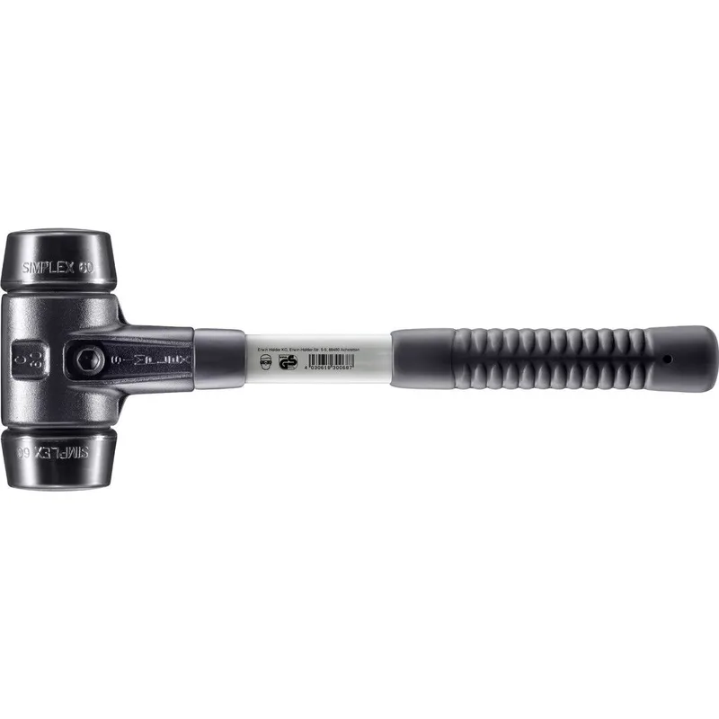 SIMPLEX Schonhammer Ø 60 mm Gummi mit verstärkem Tempergussgehäuse und Fiberglasstiel by Halder – product image