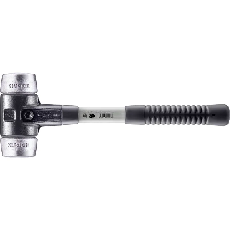 SIMPLEX Schonhammer Ø 60 mm Weichmetall mit verstärkem Tempergussgehäuse und Fiberglasstiel by Halder – product image