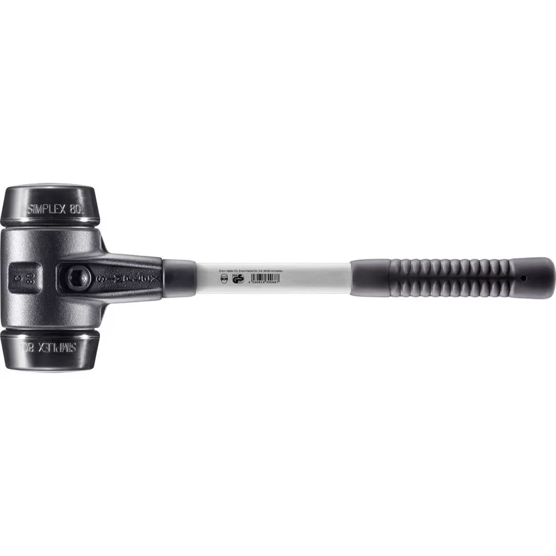 SIMPLEX Schonhammer Ø 80 mm Gummi mit verstärkem Tempergussgehäuse und Fiberglasstiel by Halder – product image