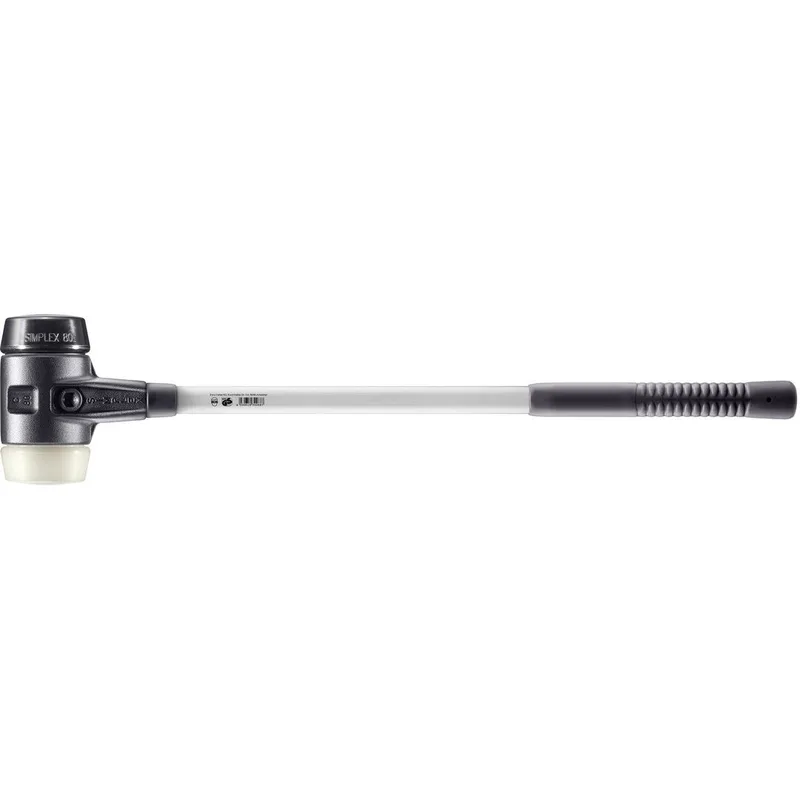 SIMPLEX Vorschlaghammer Ø 80 mm Gummi schwarz / Nylon mit verstärktem Tempergussgehäuse und Fiberglasstiel by Halder – product image