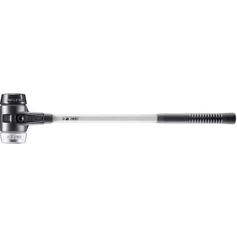 SIMPLEX Vorschlaghammer Ø 80 mm Gummi schwarz / Weichmetall mit verstärktem Tempergussgehäuse und Fiberglasstiel by Halder – product image