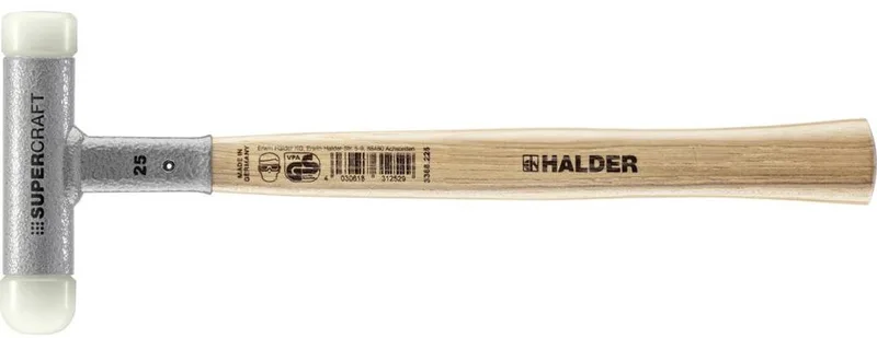 SUPERCRAFT 3366.225 Kunststof hamer Ergonomische handgreep, Hard, Terugslagvrij 325 g 305 mm 1 stuk(s) von Halder, Kleurloos – Produktbild 1 von 2