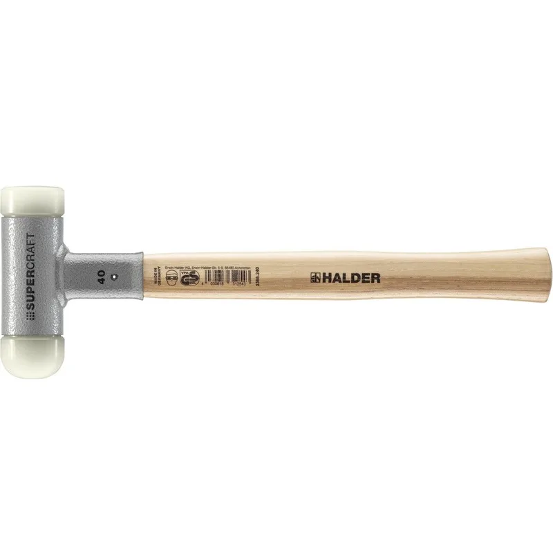 SUPERCRAFT Schonhammer Ø 40 mm rückschlagfrei mit Hickorystiel | Gravur möglich by Halder – product image