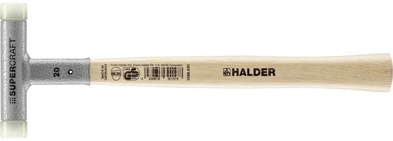 terugslagvrije nylon hamer 20 mm 245 gram van Halder – productafbeelding 1 van 2