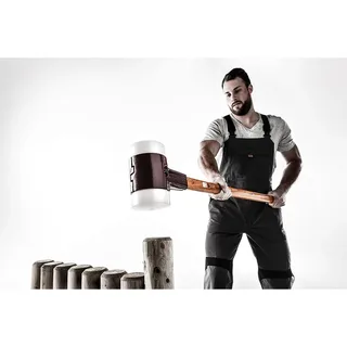 Vorschlaghammer SIMPLEX Kopf-D.100mm mittelhart Superplastik weiß Hickory HALDER von Halder – Produktbild 2 von 3