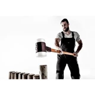 Vorschlaghammer SIMPLEX Kopf-Ø80mm L.800mm Superplast.weiß/Gum.schwarz mittelh. von Halder – Produktbild 4 von 4