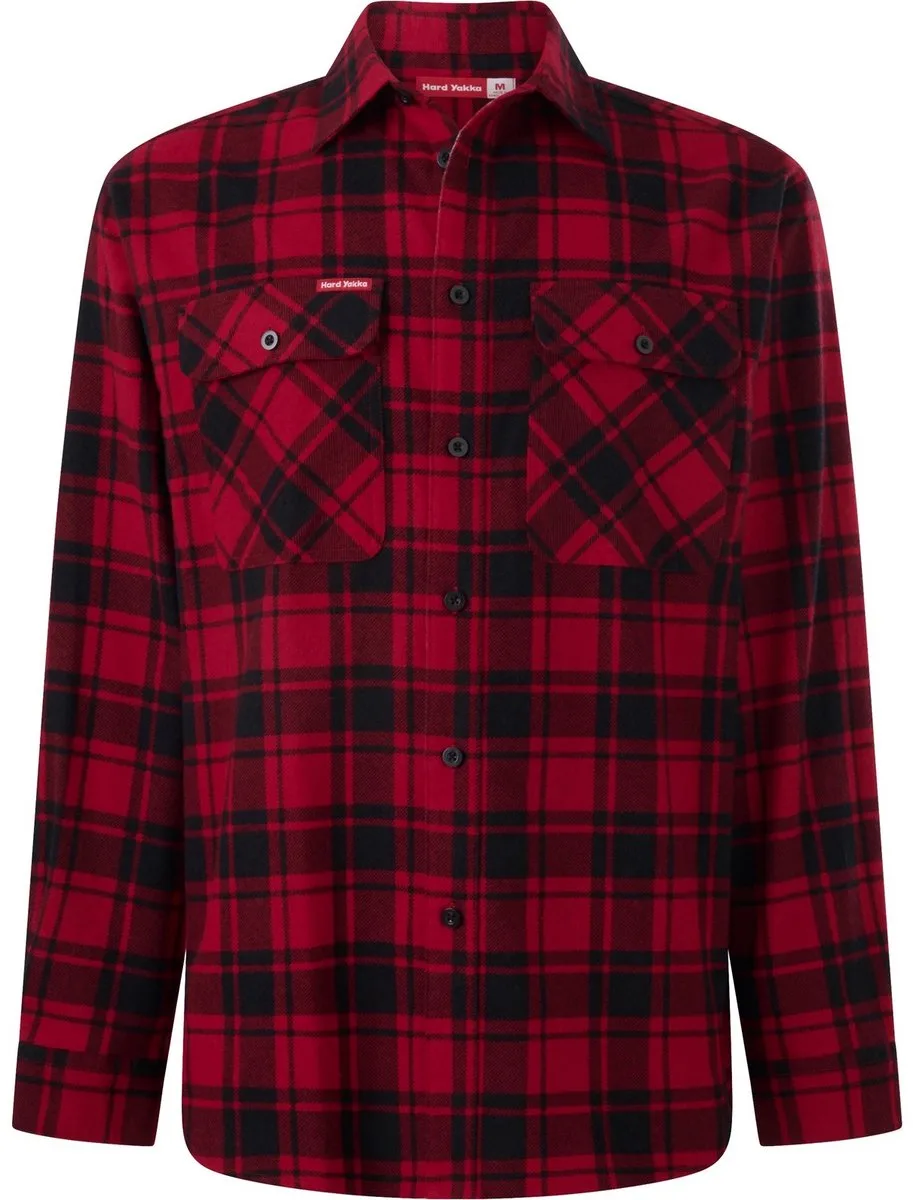 Core flanellen overhemd | Rood - App Shirts de Hard Yakka, Rouge, XXL – image du produit