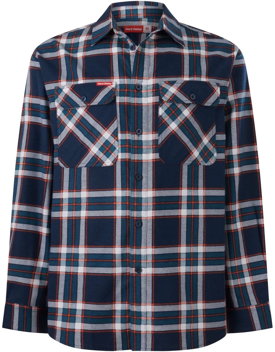 Core Flannel overhemd | Marineblauw - App Shirts de Hard Yakka, Bleu foncé, S – image du produit